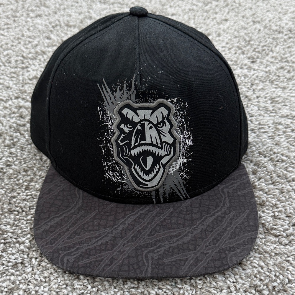 Kids Black and Gray Dinosaur Cap